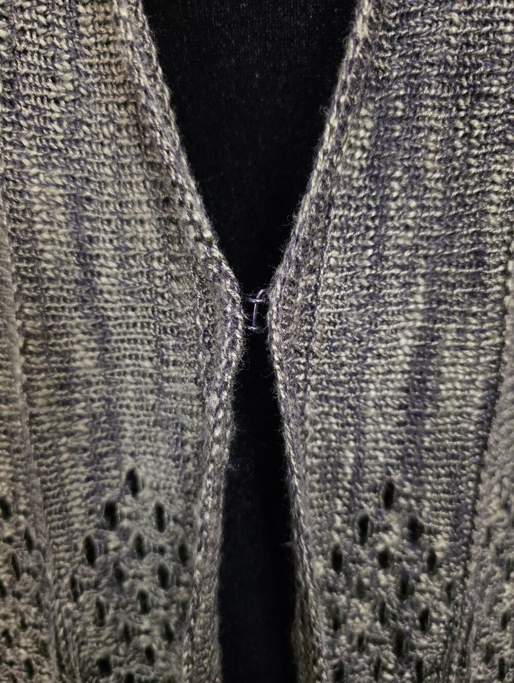 Forest Dark Green Open Knit Duster Cardigan Bell Sleeve XL Fairy Boho  Earthy - Picture 9 of 12